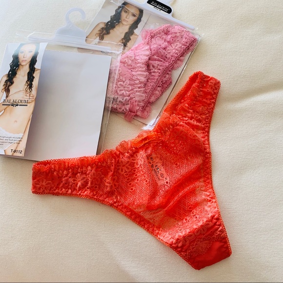 ACOUSMA French Lux Lingerie Paris Brazilian Floral Nylon Thongs 🇫🇷 - Picture 2 of 16